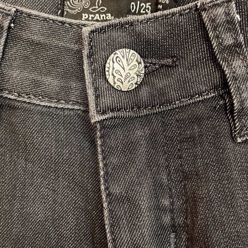 Prana Black Skinny Denim Jeans Short Inseam 0/25 - Picture 4 of 6
